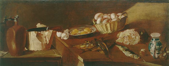 J.C. Wentzinger, Stillleben mit Fastnachts- und Fastenspeisen, 1753