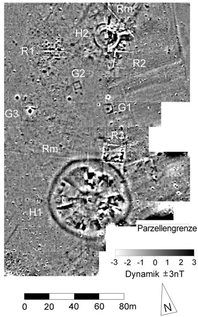 Geomagnetische Untersuchung der keltischen Grabh�gel von Osterholz (Ostalbkreis)