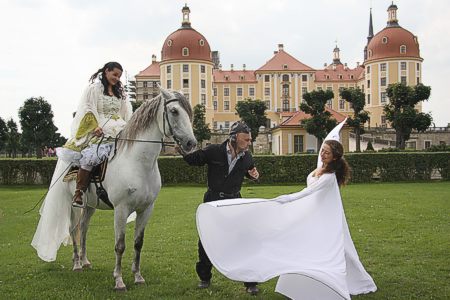 Die Zauberhafte Nacht der Nymphen am Schloss Moritzburg, mit Christian A. Hoelzke, Henriette Ehrlich und der T�nzerin Sabine Jordan.
