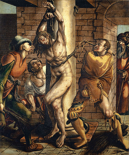 Hans Herbst (er) (1470–1552) Hans Holbein d. J. (um 1497/1498–1543)- Mitarbeit (?) / collaboration (?): Geisselung Christi. Mischtechnik auf Leinwand, 138 x 115 cm. 1662. Kunstmuseum Basel- Amerbach-Kabinett. Foto: Kunstmuseum Basel - Martin P. Bühler
