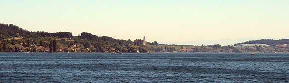 Bodenseepanorama mit Klosterkirche Birnau