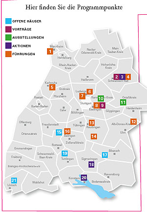 Programmorte des Landesamts für Denkmalpflege in Baden-Württemberg