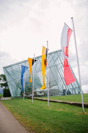 Schutzhaus Limestor Dalkingen in Rainau, Ostalbkreis. Quelle: Limes-Informationszentrum Baden-Württemberg; Foto: Olga Hörner