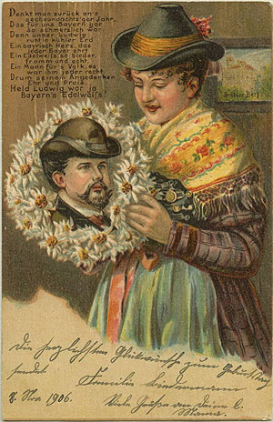 König Ludwig II.-Postkarte. Beide Fotos: Hdbg