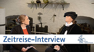 Multimedial: Zeitreise-Interview mit Paracelsus und Quiz. Bilder. Deutsches Apothekenmuseum