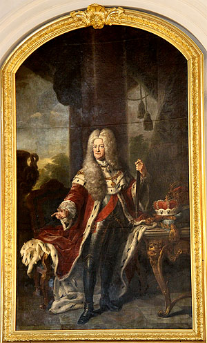 Kurfürst Carl Philipp. Porträt im Rittersaal des Mannheimer Schlosses
