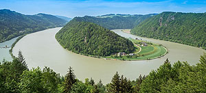 Ein Fokus der Studie liegt auf dem Fahrtgebiet der Donau, hier die Schlögener Schlinge nahe Passau. Foto: Colourbox