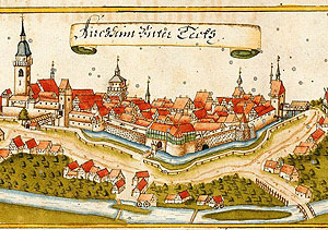 Schloss Kirchheim - Vorlage und Aufnahme: Hauptstaatsarchiv Stuttgart. Signatur: HStAS H 107/7 Bd. 5 Bl. 5