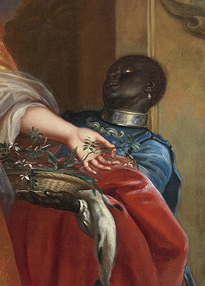 Detail aus dem Porträt der Kurfürstin: Dunkelhäutiger Diener mit Halsreif