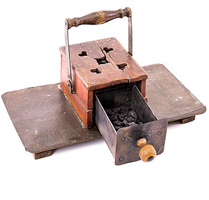 Fußheizer, mit glühenden Kohlen zu betreiben